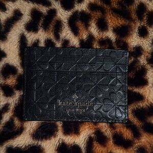 Kate Spade Black Floral Embossed Card Holder